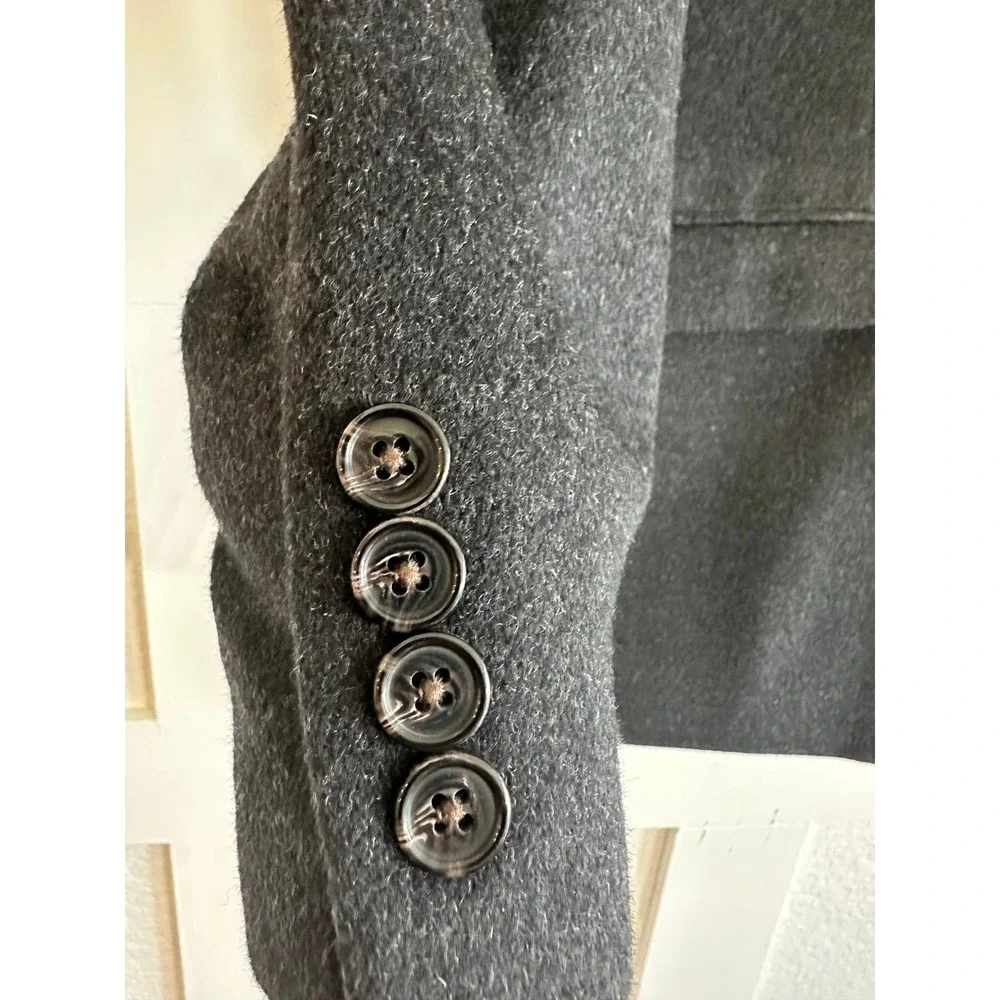 LRL Ralph Lauren Flannel Sport Coat Gray Black Wool Silk Cashmere Mens 48L